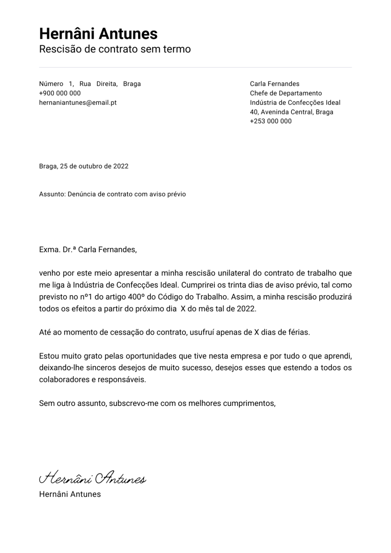 Seis exemplos de carta de despedimento guia das profiss es